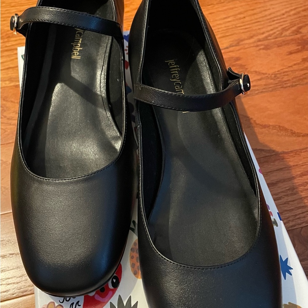 Jeffrey Campbell Black Mary Jane Flats